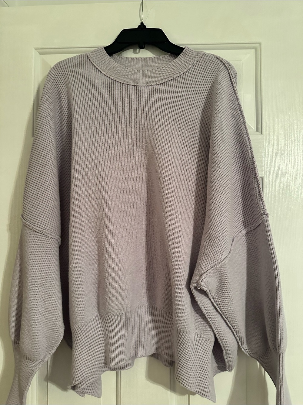 Free People easy street Oversized Crewneck Sweater in Light Lavender